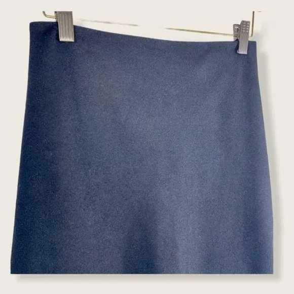 Vintage 90s J Crew Black Wool Blend A Line Skirt Medium Petite - Picture 2 of 12